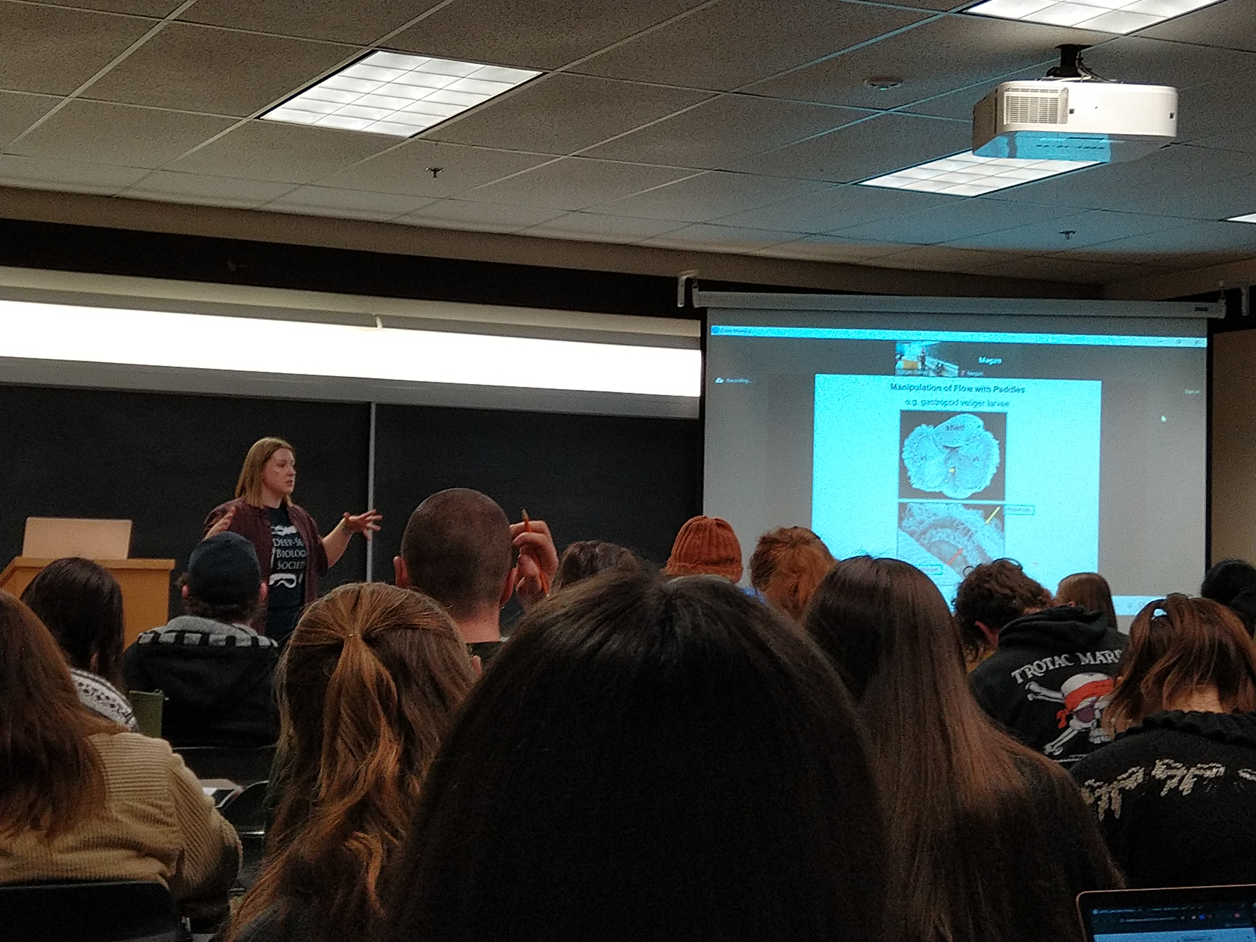 Megan Davies lecturing BIOL322