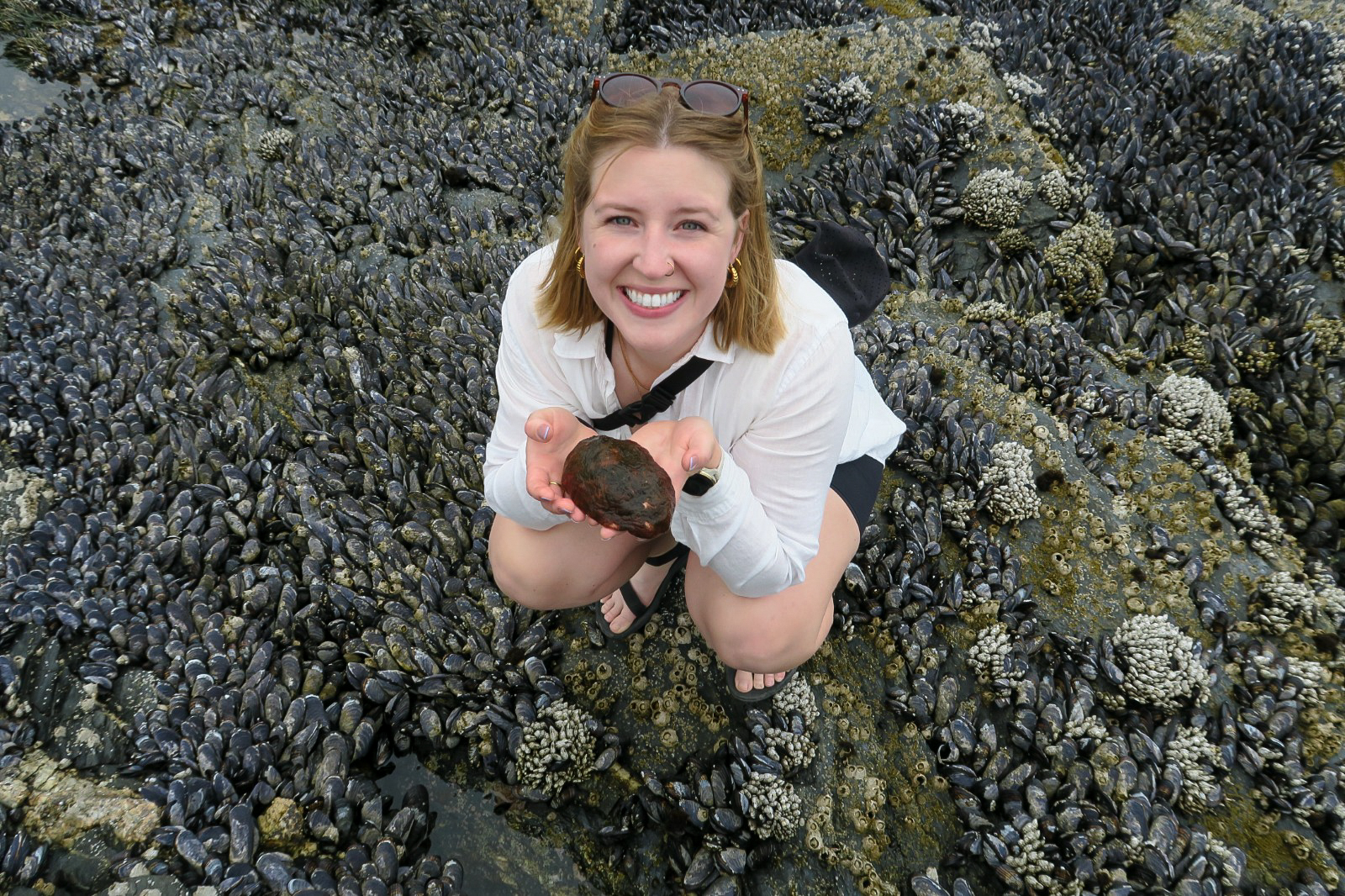 Megan Davies in the intertidal