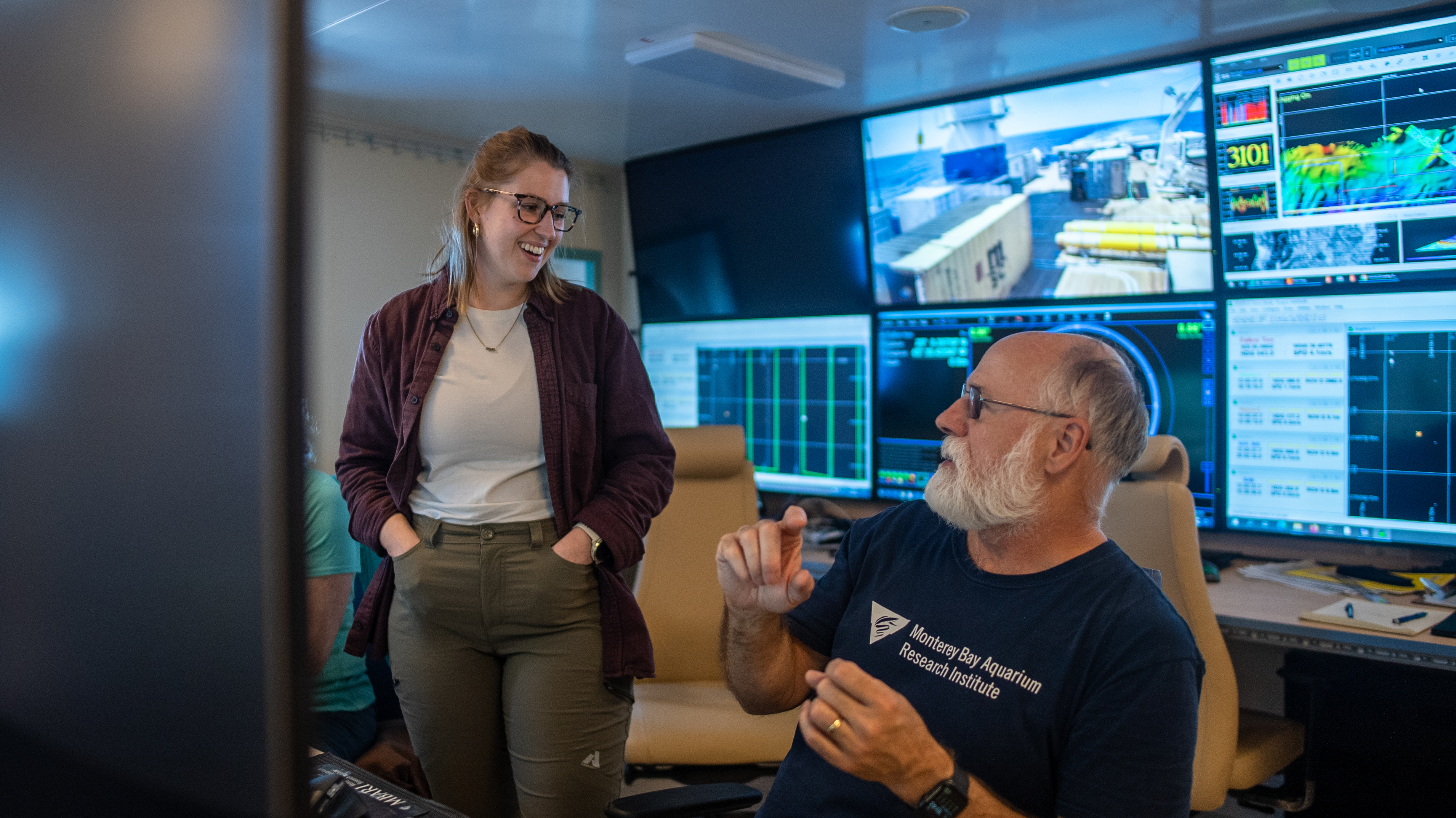 At the ROV control console